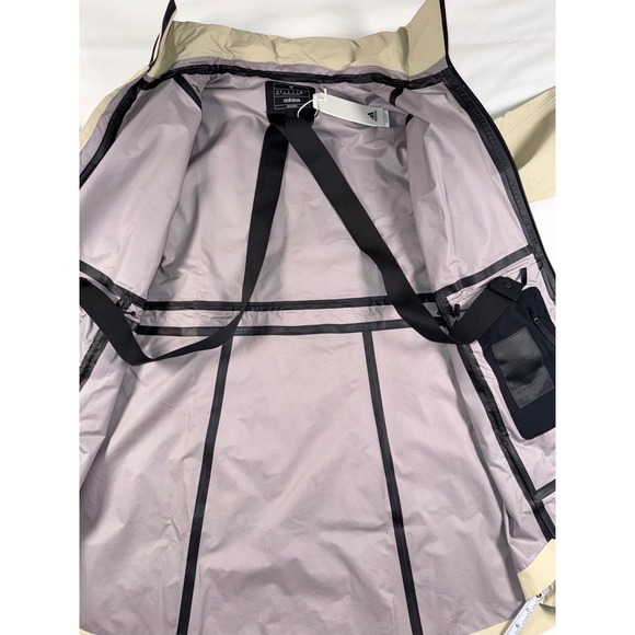 Adidas MYSHELTER RAIN.RDY Jacket Beige Tan Waterproof Hooded Coat M Women's - Picture 10 of 14